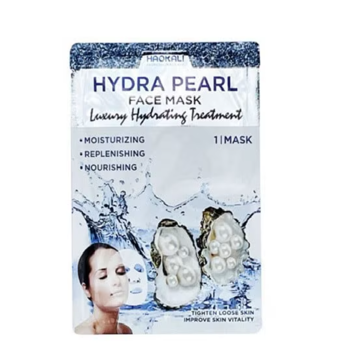 Hidratáló arcmaszk, szalvéta típusú, gyöngykivonattal, Wokali, Hydra Pearl, 30 ml
