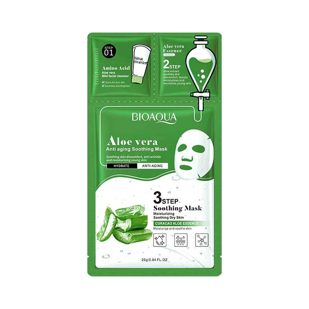Bioaqua Aloe Vera arcmaszk – 3step