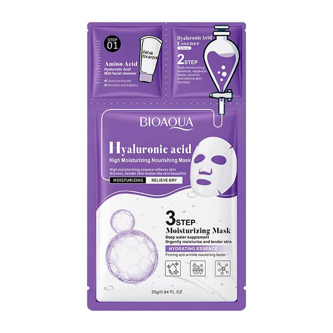 Bioaqua hialuronsavas arcmaszk – 3step