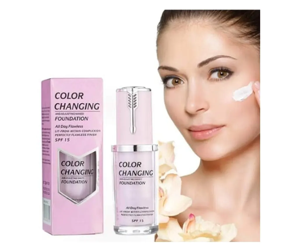 Alkalmazható alapozó, vízálló, TLM, színváltó, SPF15, rózsaszín, 40 ml