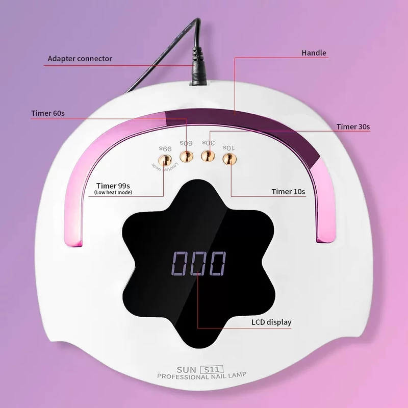 Nagy Teljesítményű, 268 W-Os Gél Uv Led-Es Körömlámpa - 57 Led - Pink- Qqf-2408212
