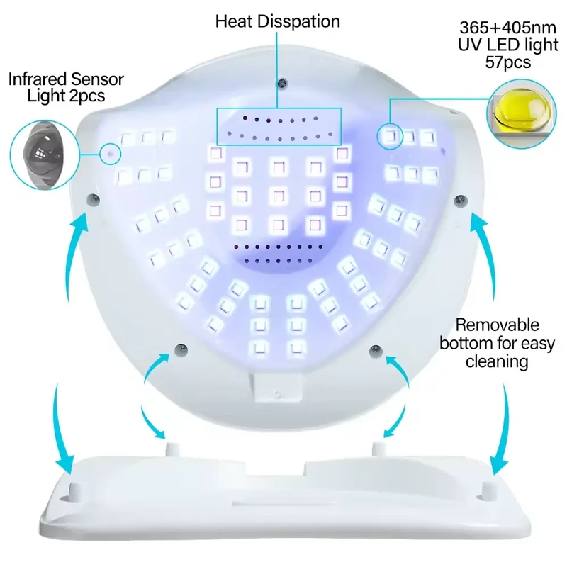 Nagy Teljesítményű, 268 W-Os Gél Uv Led-Es Körömlámpa - 57 Led-Del - Sun S5 - Kék - Image 2