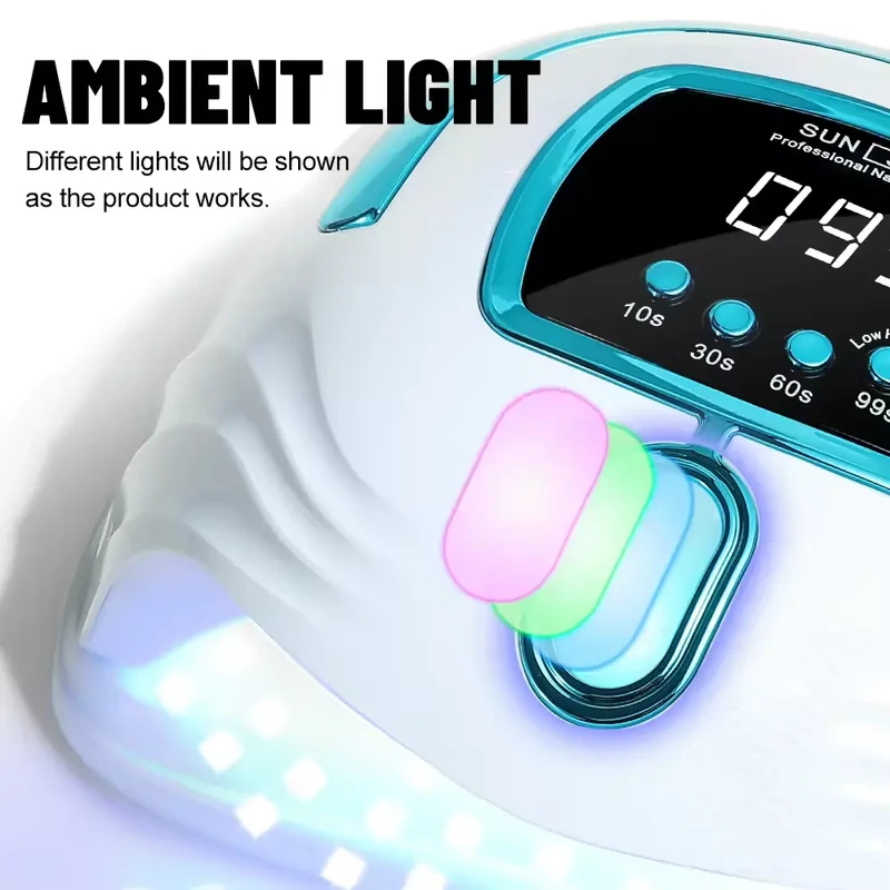 Nagy Teljesítményű, 268 W-Os Gél Uv Led-Es Körömlámpa - 57 Led-Del - Sun S5 - Kék - Image 4