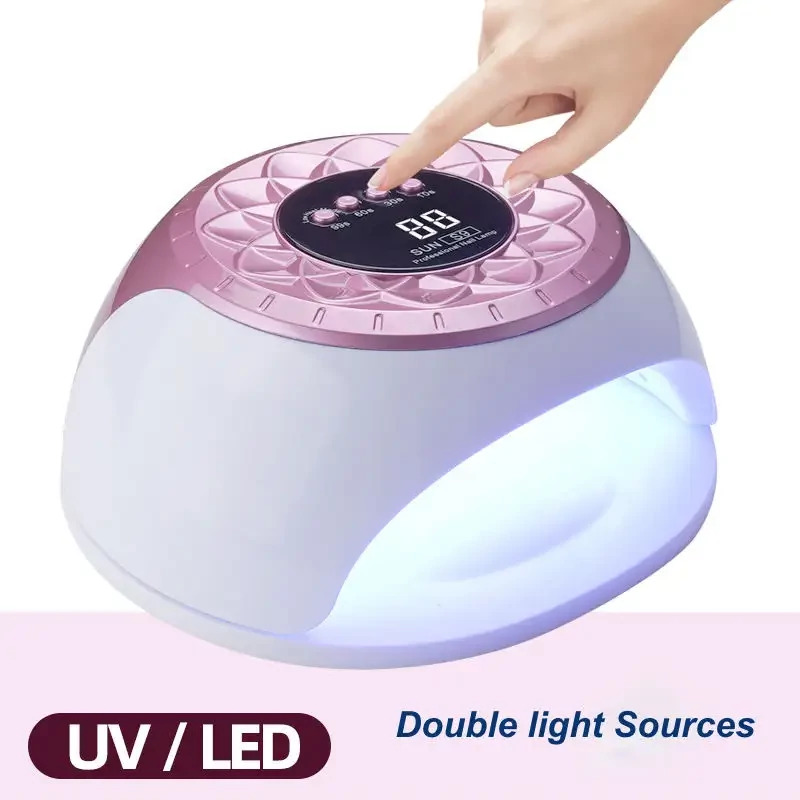 Nagy Teljesítményű, 268 W-Os Gél Uv Led-Es Körömlámpa - 57 Led-Del - Sun S9 - Pink - Image 3