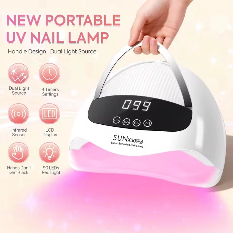 Professzionális Uv Köröm Lámpa - 380W 90 Led Sun X30 Max - Image 5