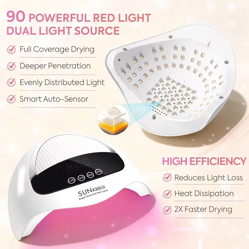 Professzionális Uv Köröm Lámpa - 380W 90 Led Sun X30 Max - Image 6