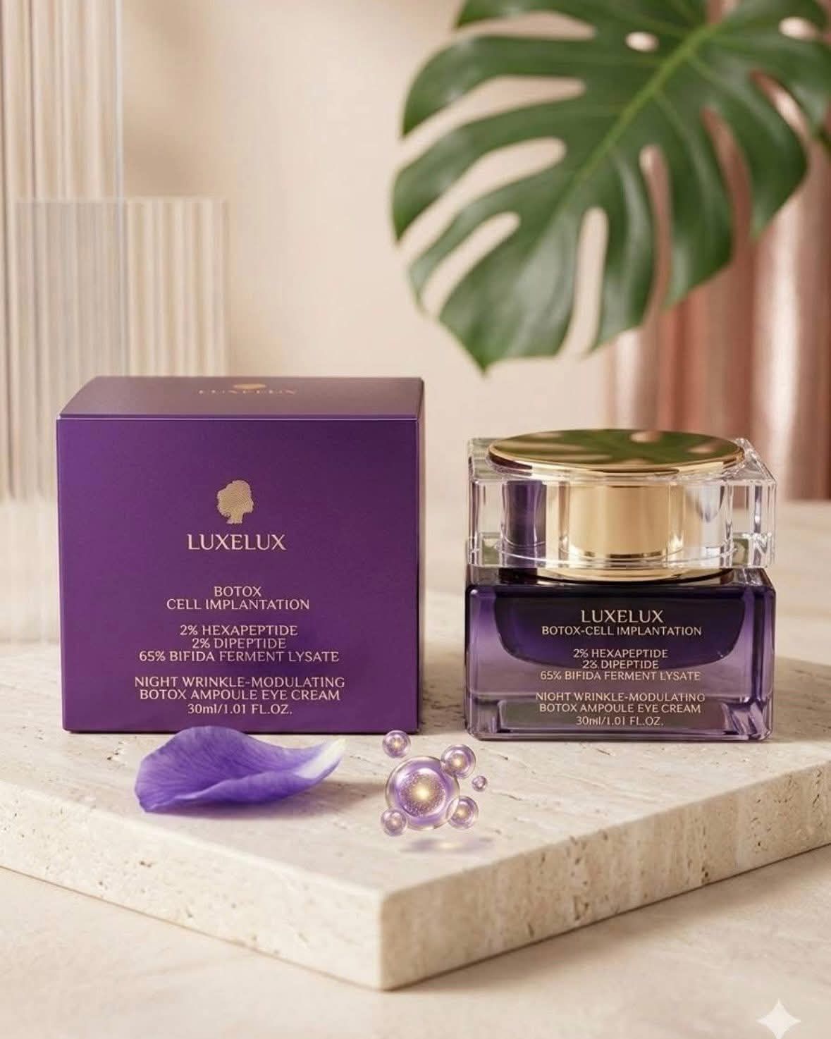 LUXELUX Éjszakai ránctalanító botox ampulla szemkörnyékápoló krém 30 ml - Image 4