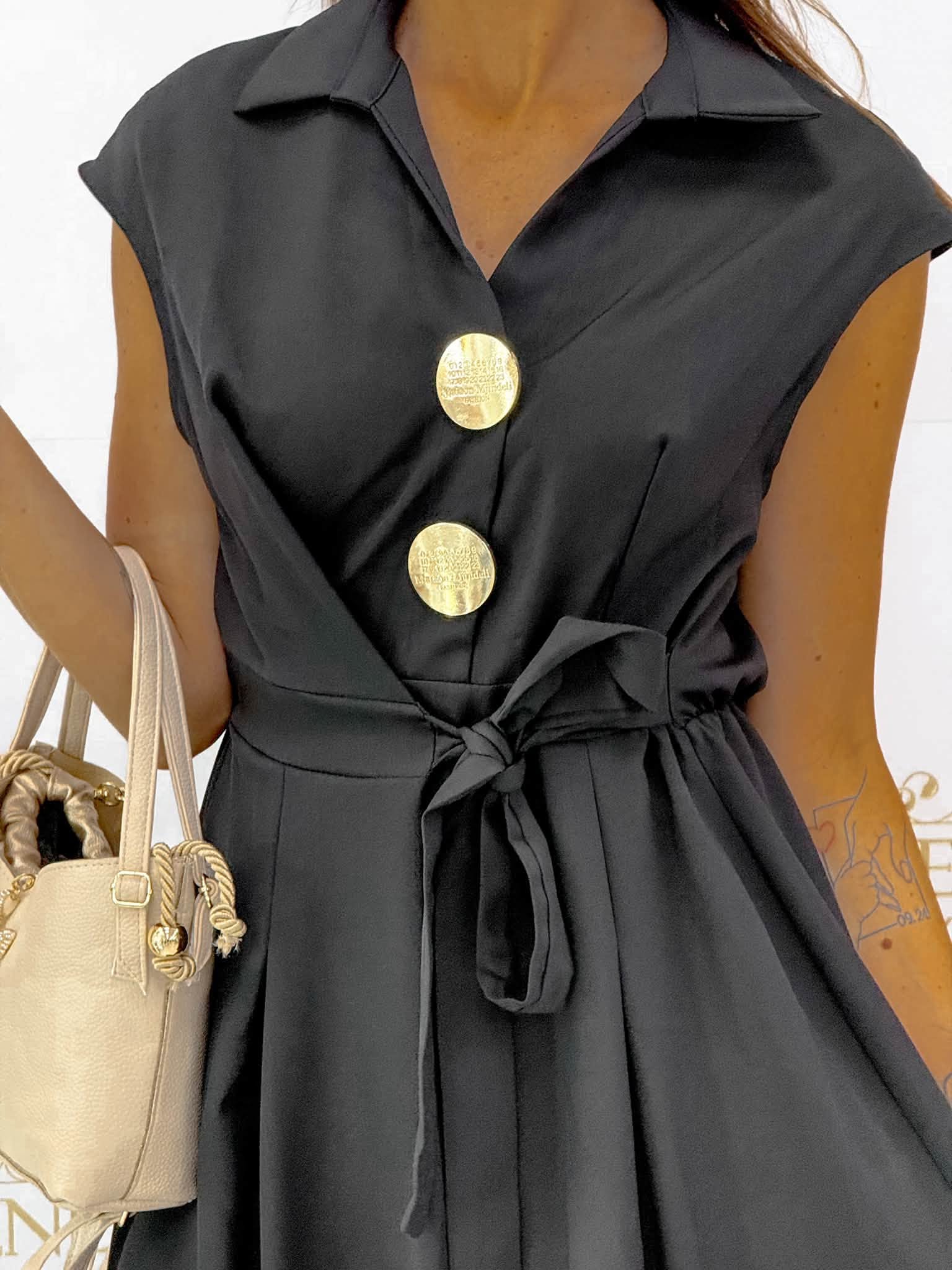 Glamour elegancia: Midi blúzruha exkluzív arany színű brossal - Image 15