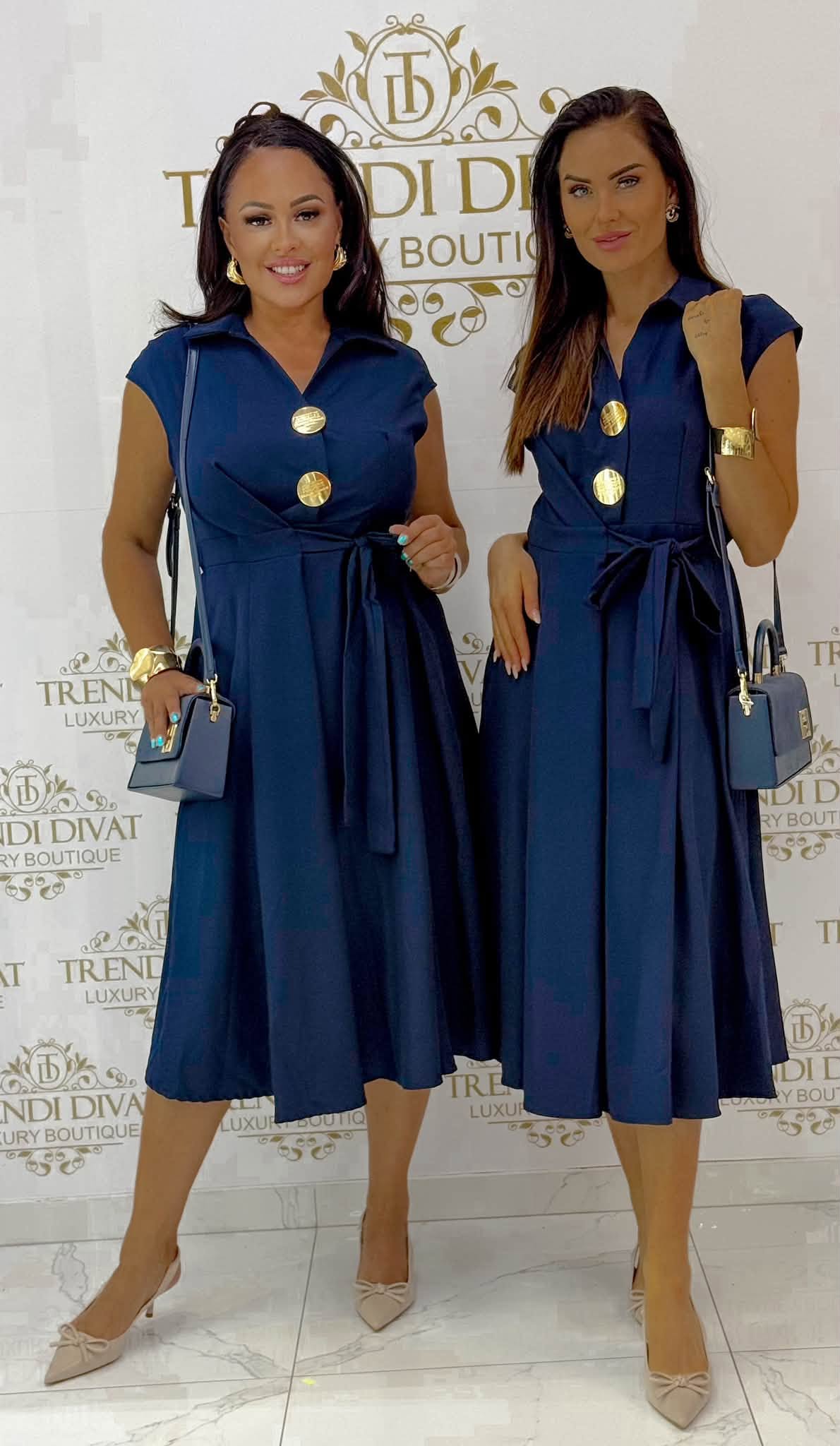 Glamour elegancia: Midi blúzruha exkluzív arany színű brossal - Image 24