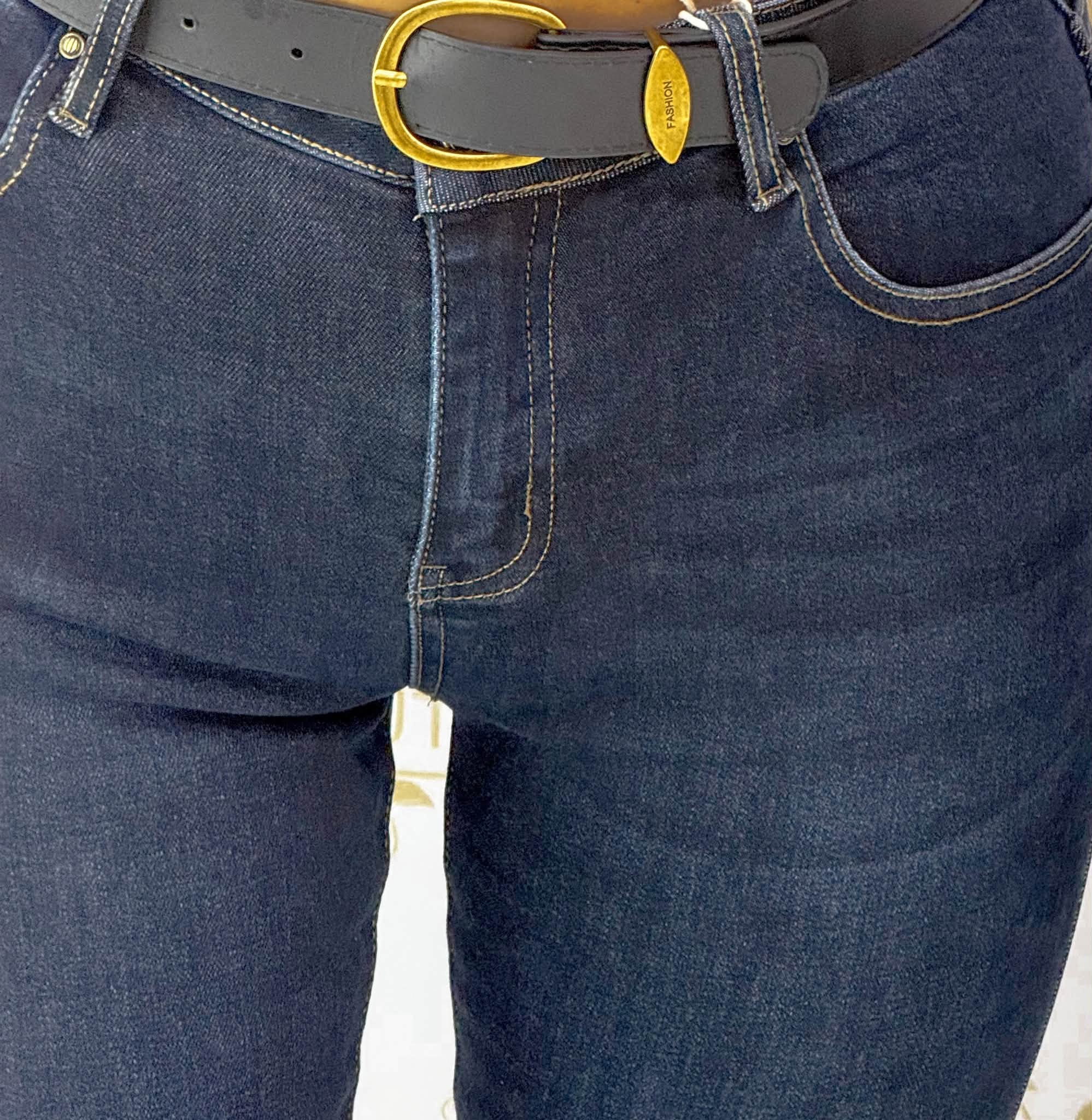 Sötétkék skinny női farmernadrág ajándék övvel "SZ3336" - Image 5
