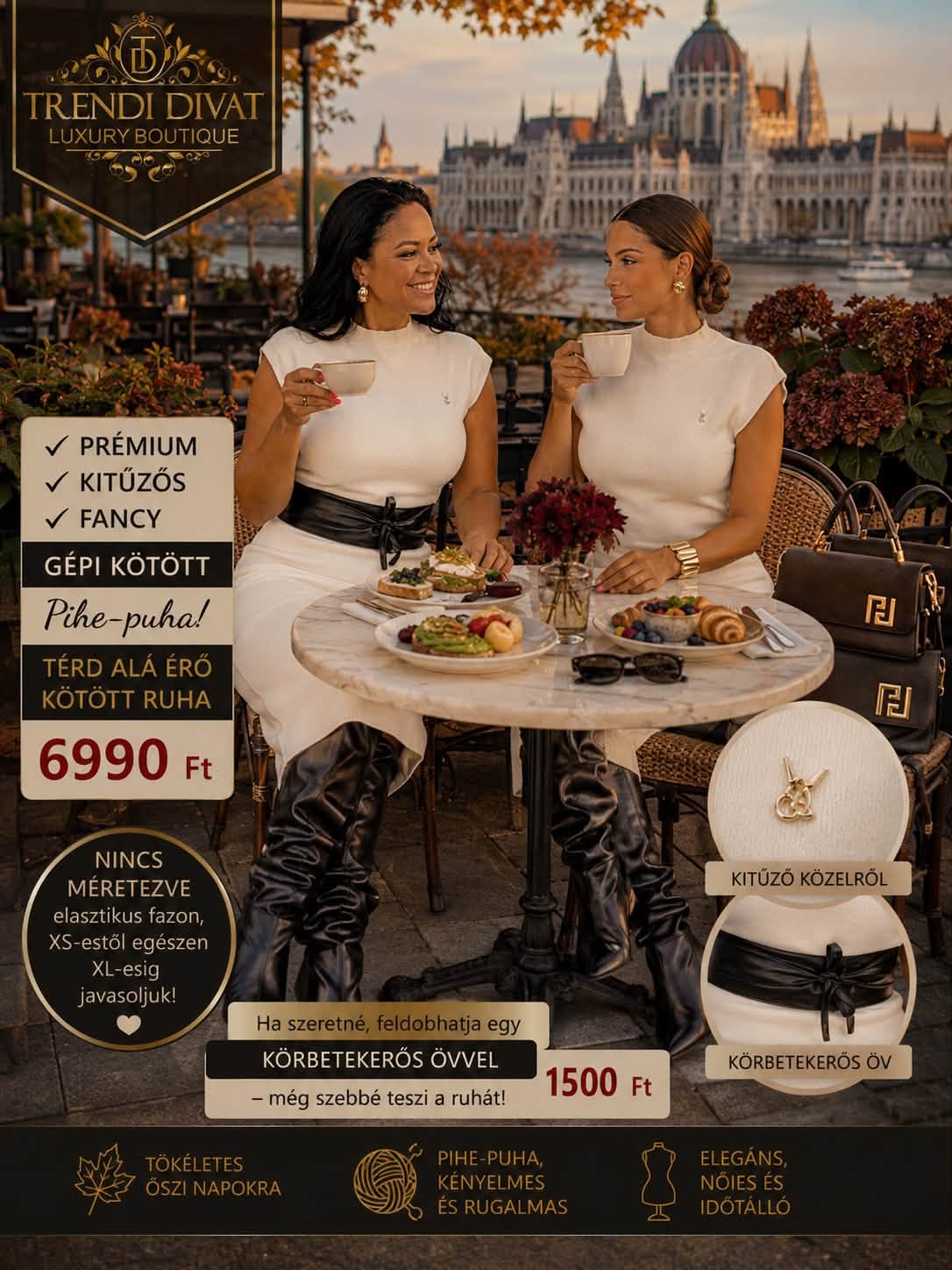 Testhezálló női kötött ruha – bordázott ruha félmagas nyakkal "CV6715" - Image 34