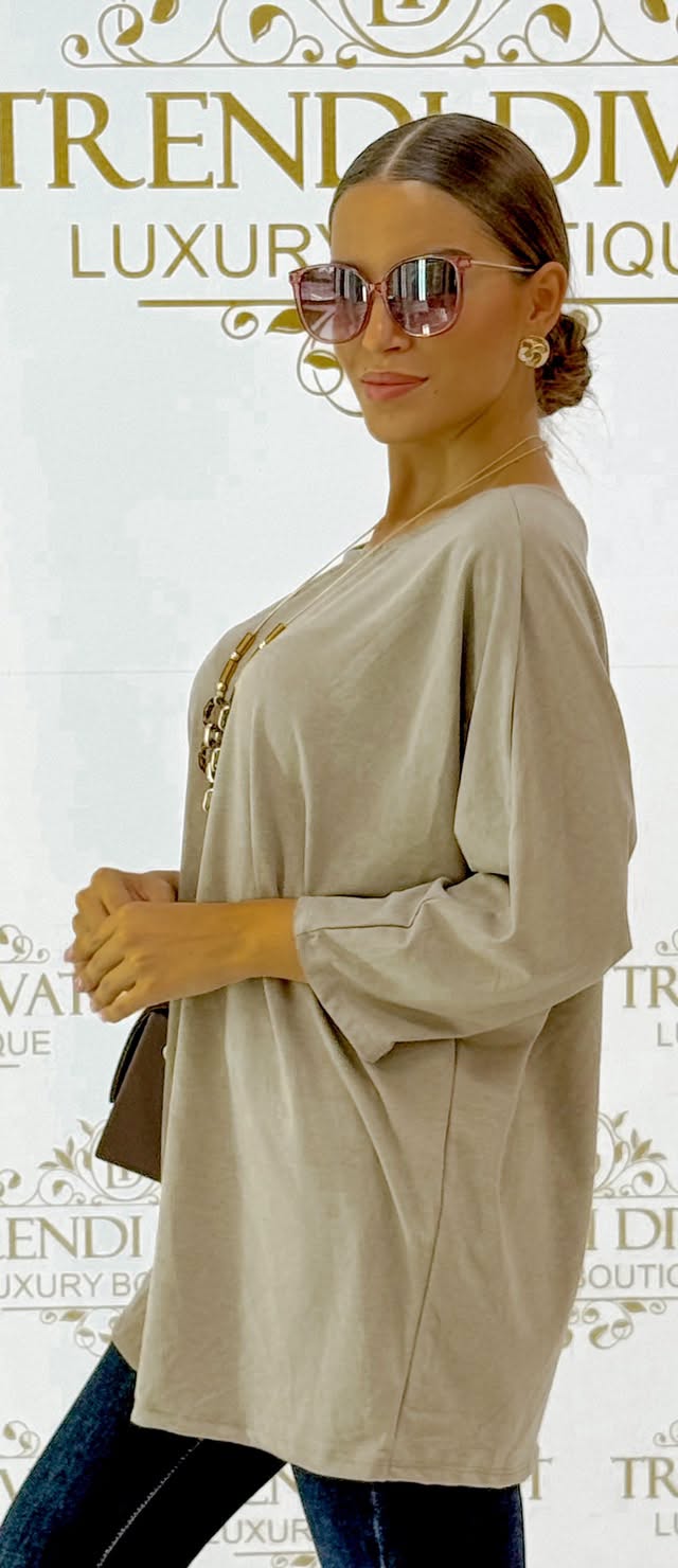Lezser oversize denevérujjú női felső, ajándék nyaklánccal - Image 18